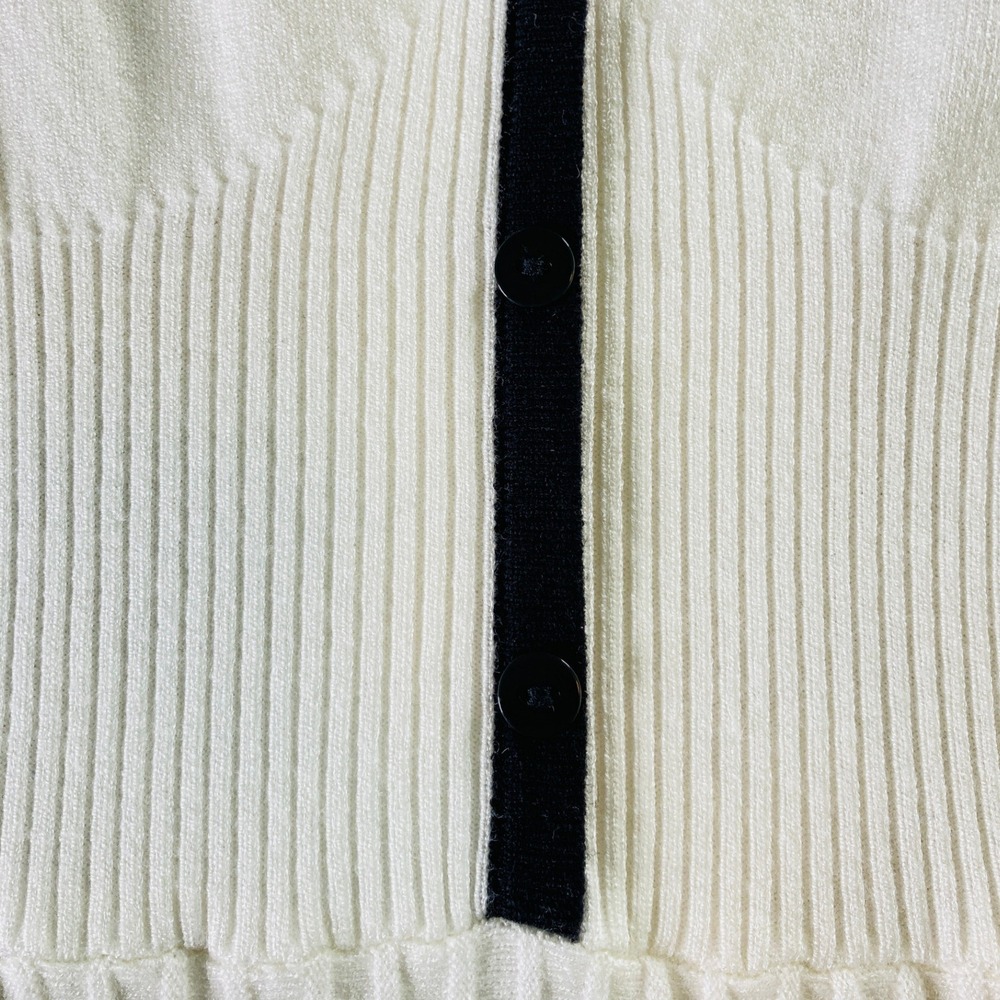 Rihoas White Black Contrasting Sweater Midi Dress Tennis Preppy Babydoll Size M - Picture 6 of 16